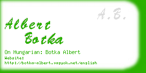 albert botka business card